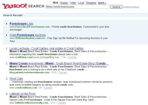 Miami Condo Foreclosures – Search Engine Results Image