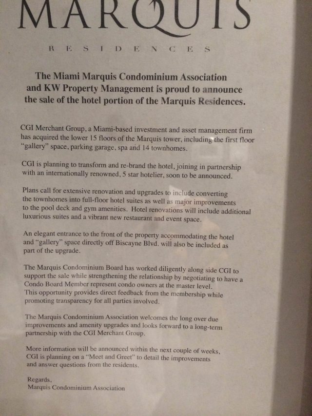 Change is on the Horizon for Guests and Residents of Marquis Residences Image