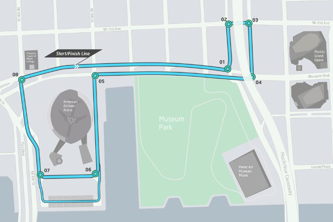 Circuit Layout for Formula E Miami ePrix Image