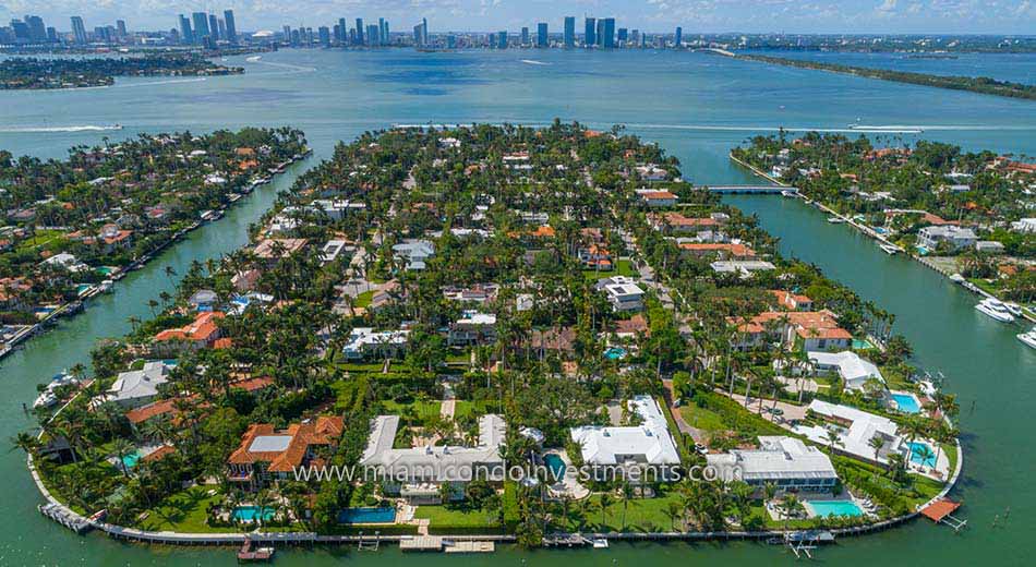 Sunset Island homes in Miami Beach