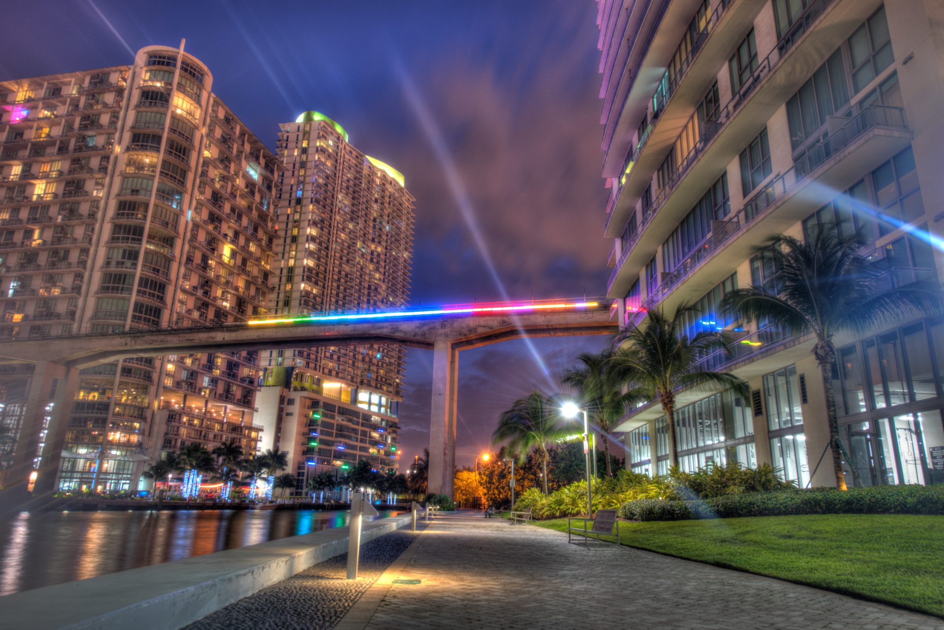Rockne Kreb’s Miami Line Light Sculpture is Partially Re-lit Image