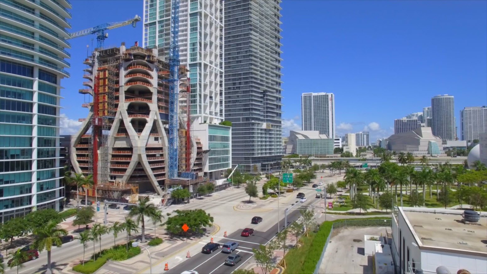 Drone Footage of the One Thousand Museum Construction Site Image