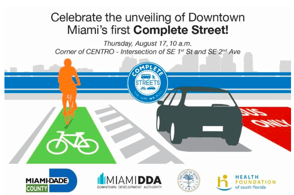 Downtown Miami Set To Unveil Miami’s First “Complete Street” Image