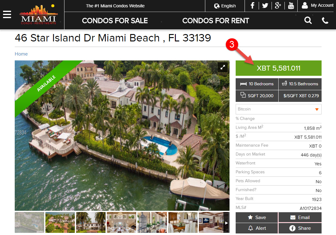 Miami Luxury Real Estate Website Adds Bitcoin Currency Conversion for All Property Listings Image