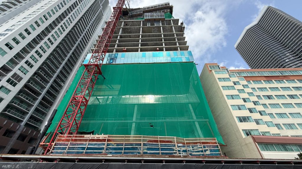 Waldorf Astoria Residences Miami glass installed